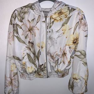 Forever 21 Floral Print Zip Up
